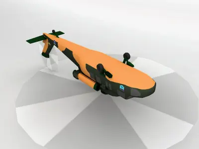 UH 60 Blackhawk Helicopter LOW Low-poly 3D model