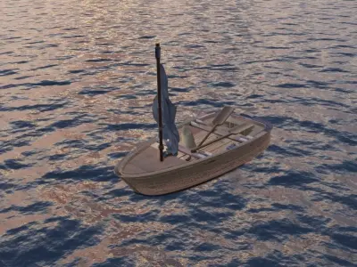 Wooden Boat 3D model
