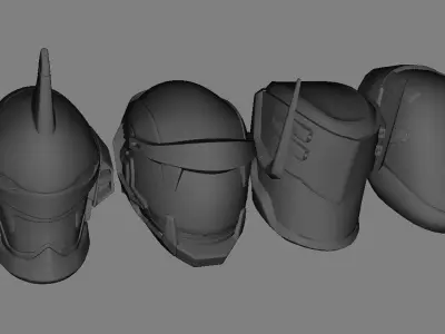 SciFi Helmet Base Mesh Pack 1 3D model