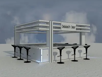 Beach Bar Area a85 3D model