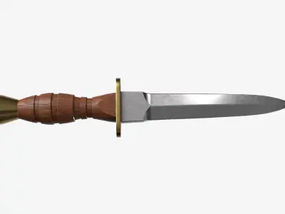Florin Knife WW2 cleaned Low-poly 3D model