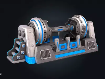 SCI-FI Reactor V1 Futuristic Power Core Low-poly 3D model