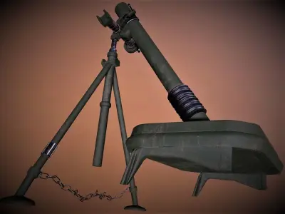 M1 Mortar Low-poly 3D model