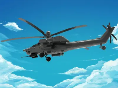 Mil Mi-28 Attack helicopter 3D model