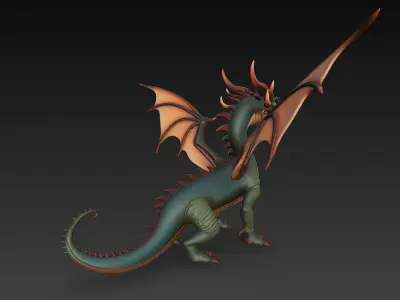 Dragon Realistic 3D Model Basic - Low Poly Realistic Low-poly 3D model