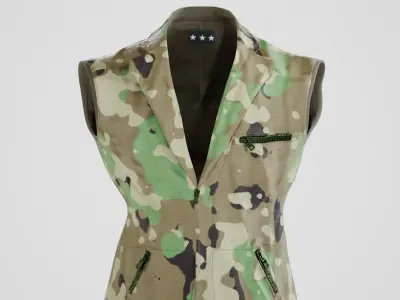 Military Vest Beret Low-poly 3D model