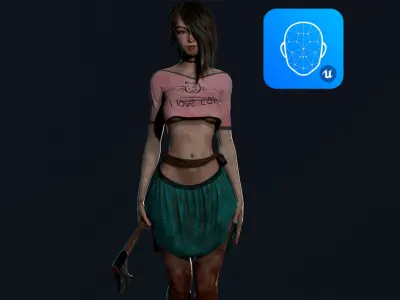 Survivor Girl 1 Low-poly 3D model