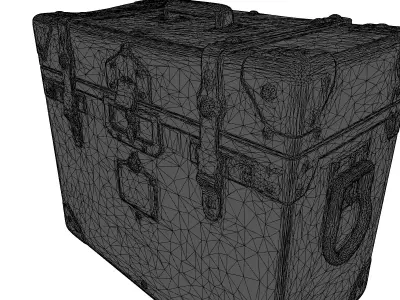 Dented Steel Military Footlocker 3D model