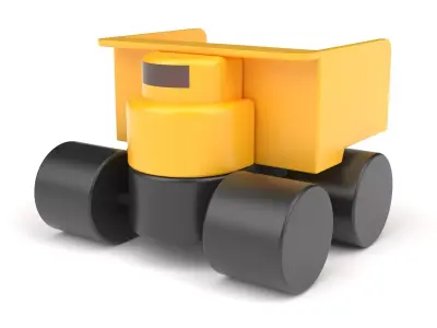 Children toy plasticky truck 02 3D model