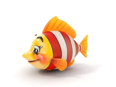 Animated Clownfish Character Model Pack for Games and Animation Low-poly 3D model