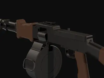 Rpd Low Poly machine gun Low-poly 3D model