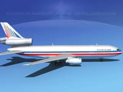 Douglas DC-10 Trans Aero 3D model