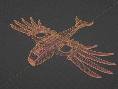 Helicopter scifi 3D model