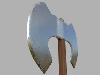 Double Sided Axe Photorealistic Low-poly 3D model