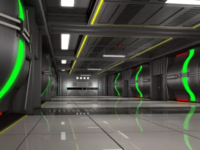 Sci Fi Futuristic Corridor 3D model buy