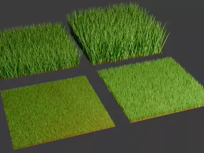 Game Ready Grass Set Low-poly 3D model