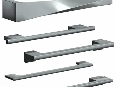 Handles door 6 Materials 3D model