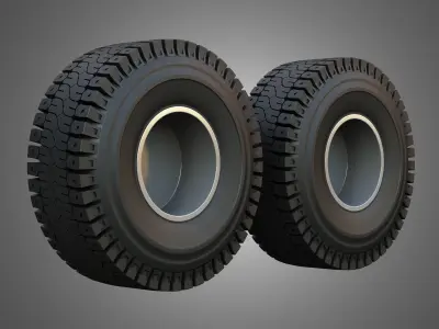 Mining Truck Wheels and Tires 3D model