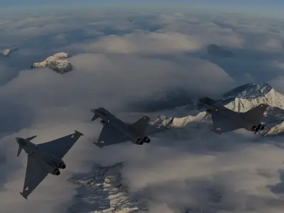 eurofighter typhoon - Austrian Airforce Low-poly 3D model