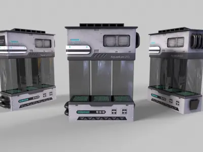 Sci-Fi Aquarium Low-poly 3D model