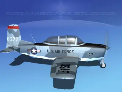 Beechcraft T-34 Mentor V08 USAF 3D model