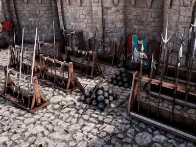 Ultimate Medieval Weapons Package  300 variations Low-poly 3D model