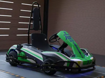 3D Petrol Powered Go- Kart with Roll Bar 3D model