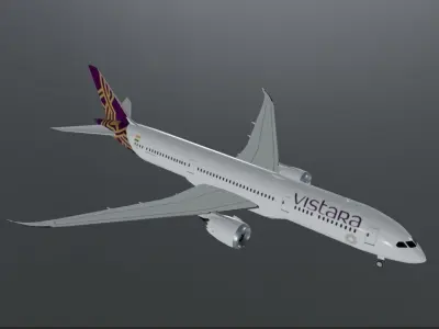 Vistara Boeing 787-9 dreamliner 3d model  Low-poly 3D model