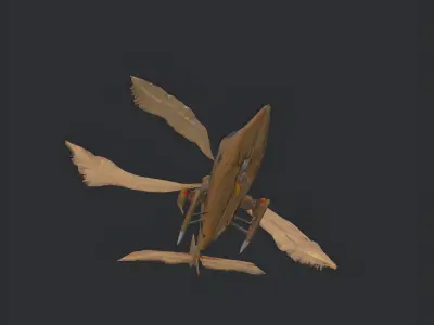 Premium Low Poly Sparrow Themed Helicopter 3D model