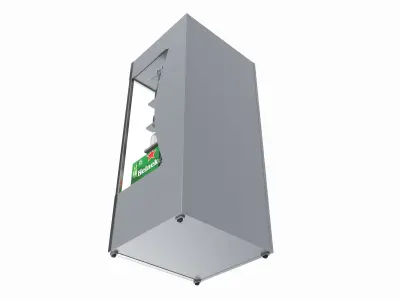 Store open front cooling shelf with beverages 3D model