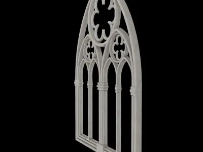 Big gothic window low-poly Low-poly 3D model