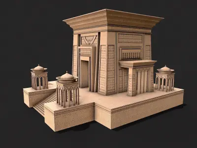 Old Egypt Desert Utility Building Collection Low-poly 3D model