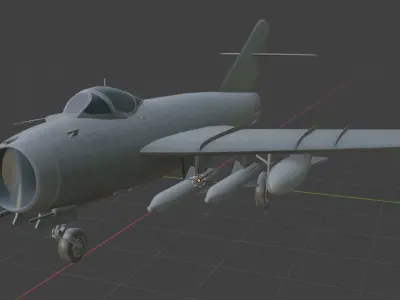 air mig17 Low-poly 3D model