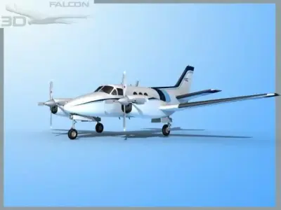 Falcon3D E90 King Air F10 3D model