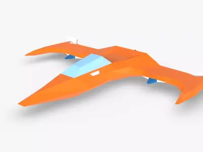 Spaceship Low Poly paper airplane Low-poly 3D model