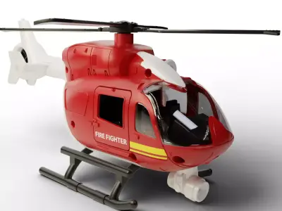 Firefighter Rescue Helicopter - Red Color Helicopter Printable  3D model