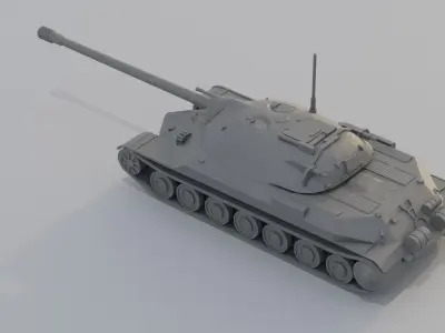 IS-7 Heavy Tank - Game Ready 3D Printable Low-poly 3D model