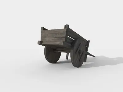 Medieval WhellBarrow 001 Low Poly Low-poly 3D model