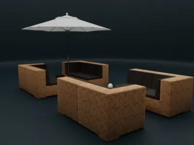 TABLE AND CHAIRS 3D model get