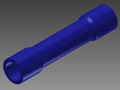 22-18 double sided female tube blue solderless wire terminal Free 3D model