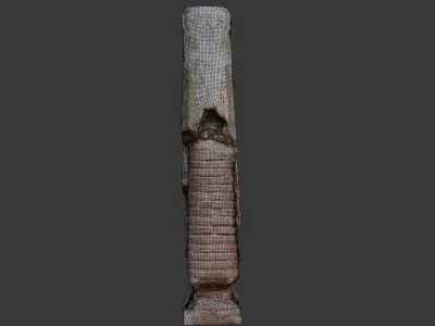 Damaged Antique Column 3D Scan Low-poly 3D model