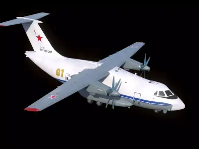 IL-112 military transport aircraft Low-poly 3D model