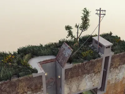 Underground Survival Bunker Low-poly 3D model