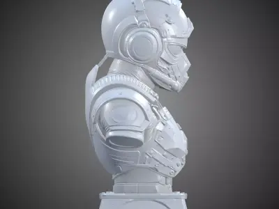 Sci-Fi Cyber Commando Pilot Bust PM-410 3D print model