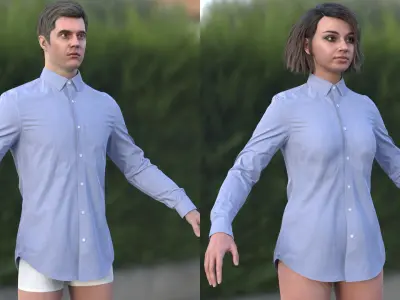Man and Woman in Shirt 40 3D model