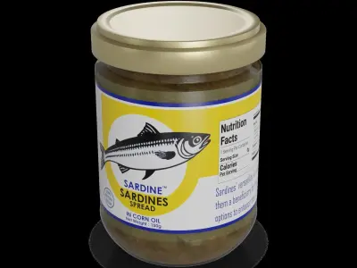 Fish spreads and pates Sardine Spread Low-poly 3D model