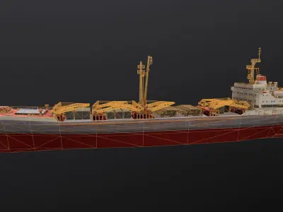 Poltava Battleship Low-poly 3D model