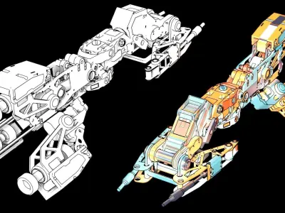 8k Deep Space Starship Pack Space Ships PBR 3D model