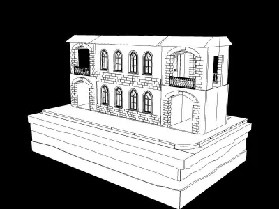 Old Istanbul City Building 005 3D model