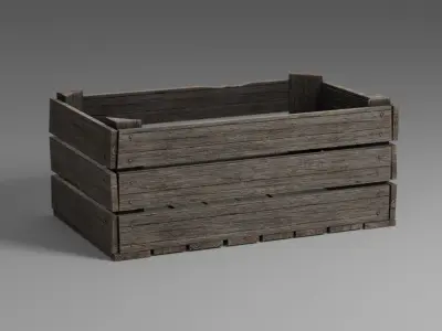Wooden Crate 3D Asset Low-poly 3D model